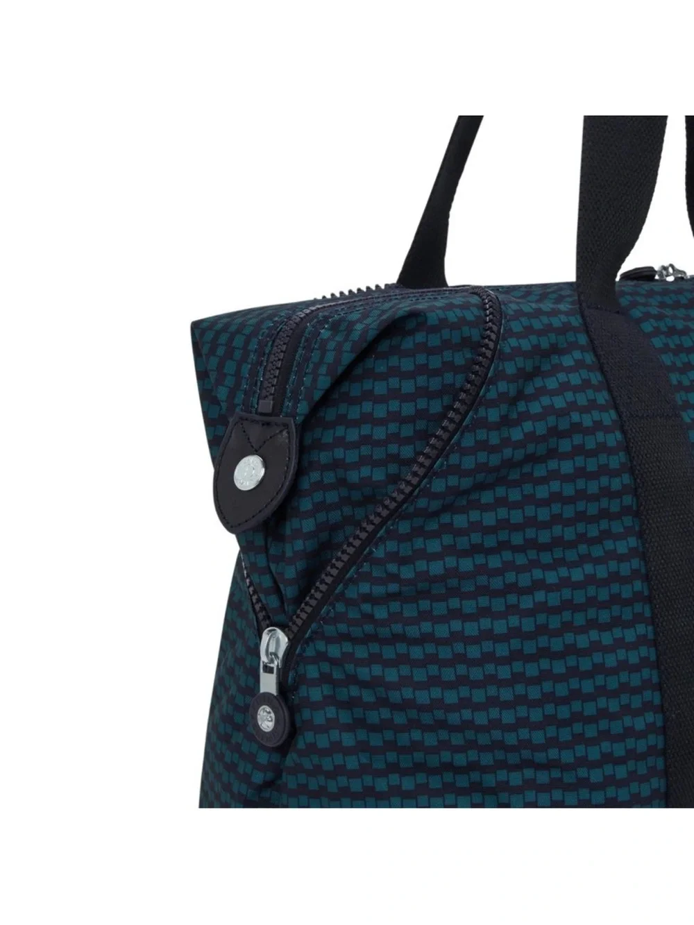 Kipling Art Medium Printed Tote Bag Navy Patterned Travel Tote with Luggage Slee